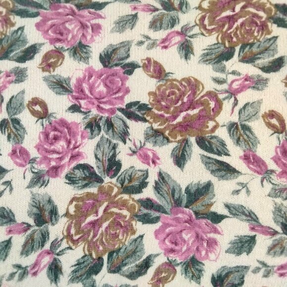 Vtg 90s Floral Angora Silk Lambs Wool Cottage Rose Prairie Grandma Sweater M - Picture 2 of 6